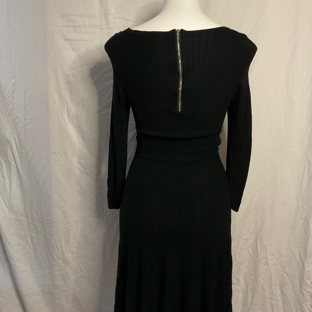 CATO Sweater Knit MIDI Dress long Sleeve Cable knit black size Medium